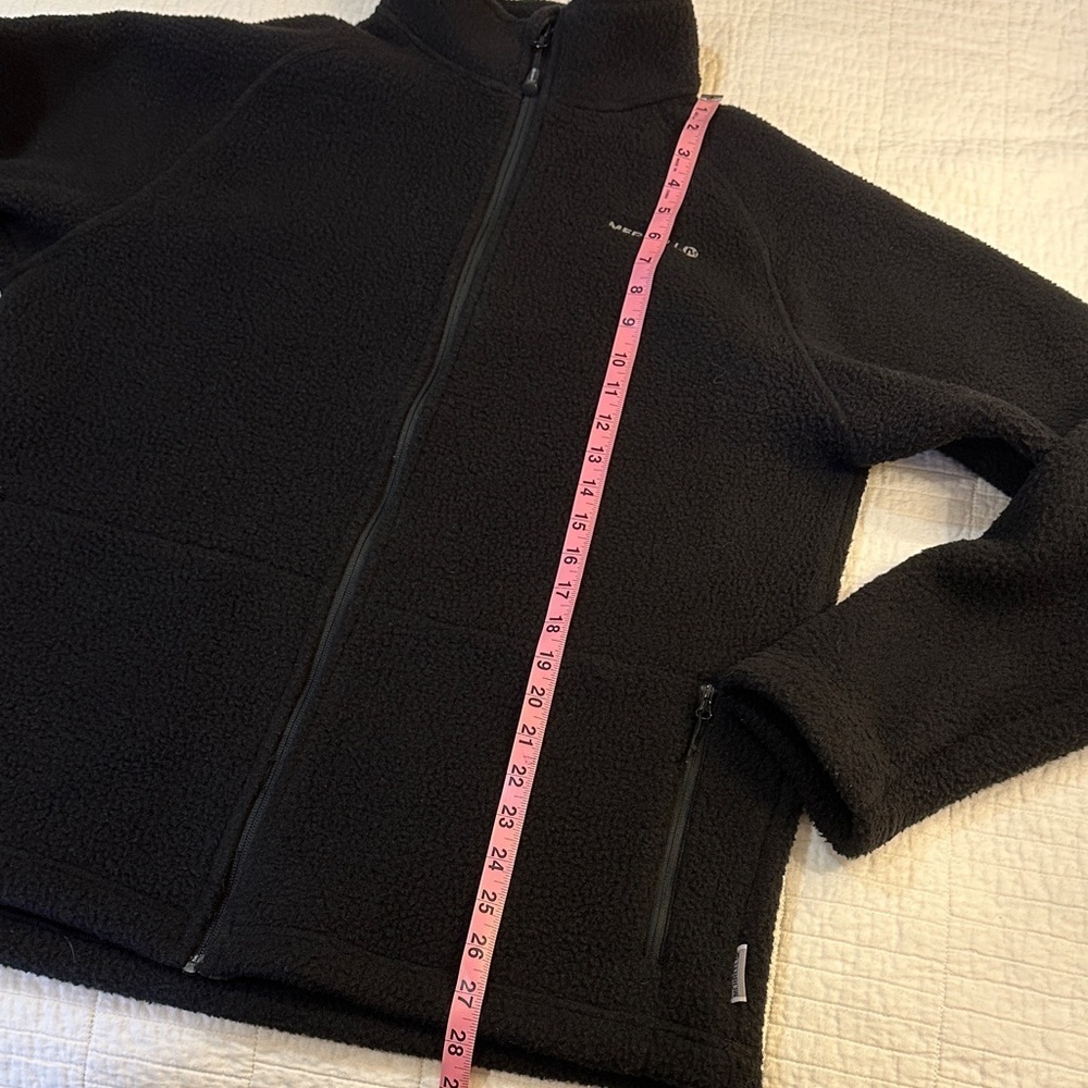 Merrell Black Sherpa Fleece Jacket Full Zip Teddy Pile Cozy Outdoor Men’s L - Picture 6 of 7